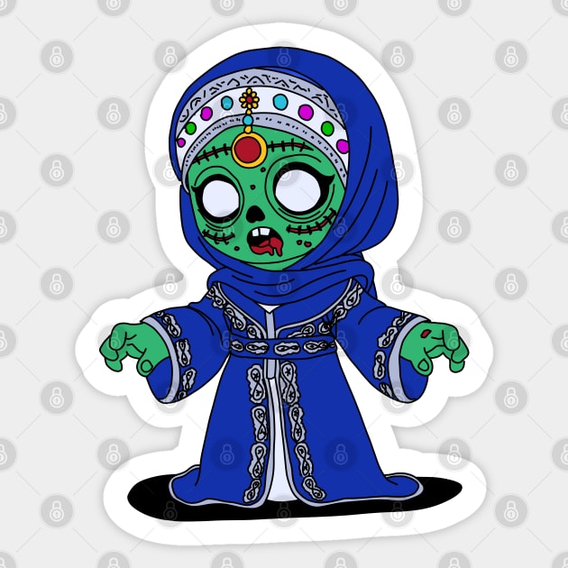Cute Moroccan Zombie Sticker by H. R. Sinclair